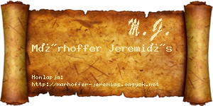 Márhoffer Jeremiás névjegykártya